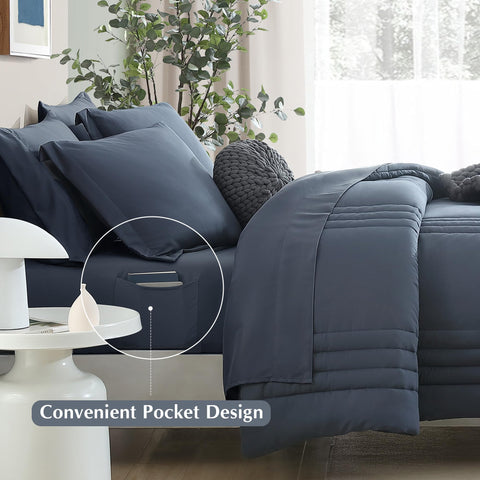 Monbix fitted sheet with a 14-inch deep pocket for a secure fit.