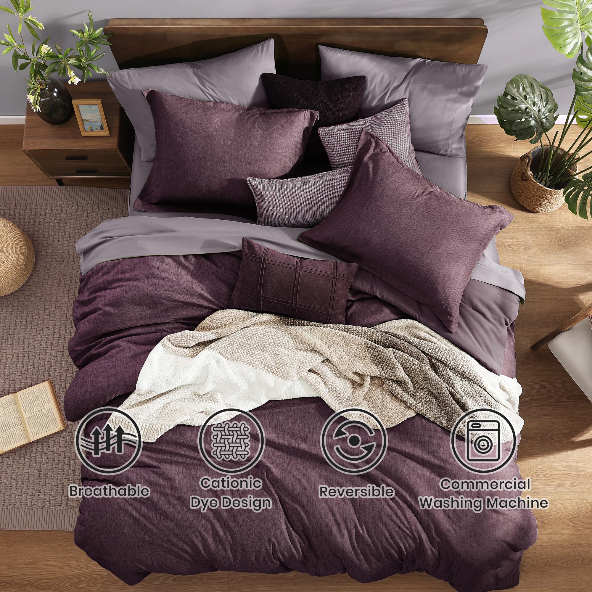 Monbix King Size Comforter Set close-up fabric showing soft plush texture
