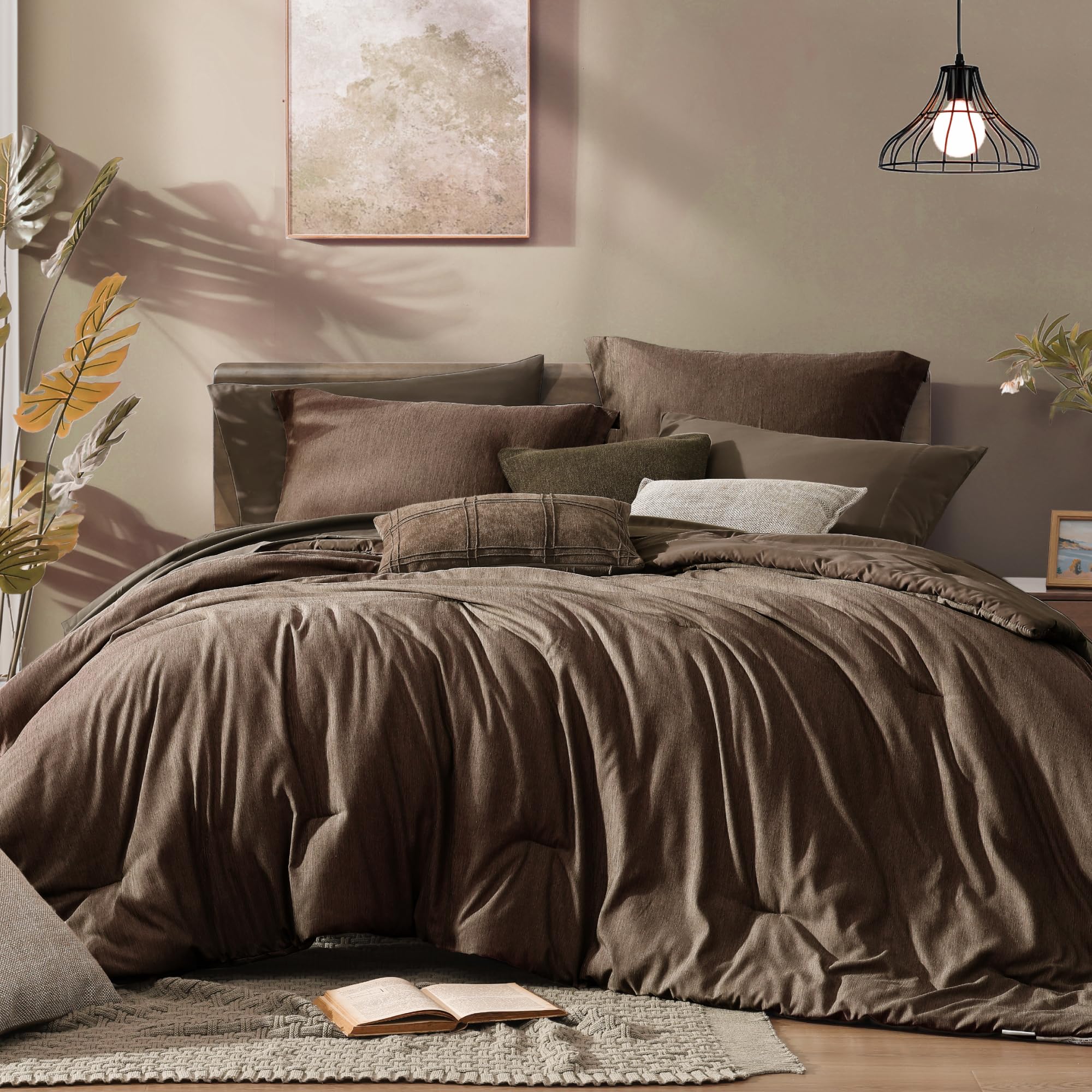 Monbix king-size comforter close-up showing plush loft for cozy nights