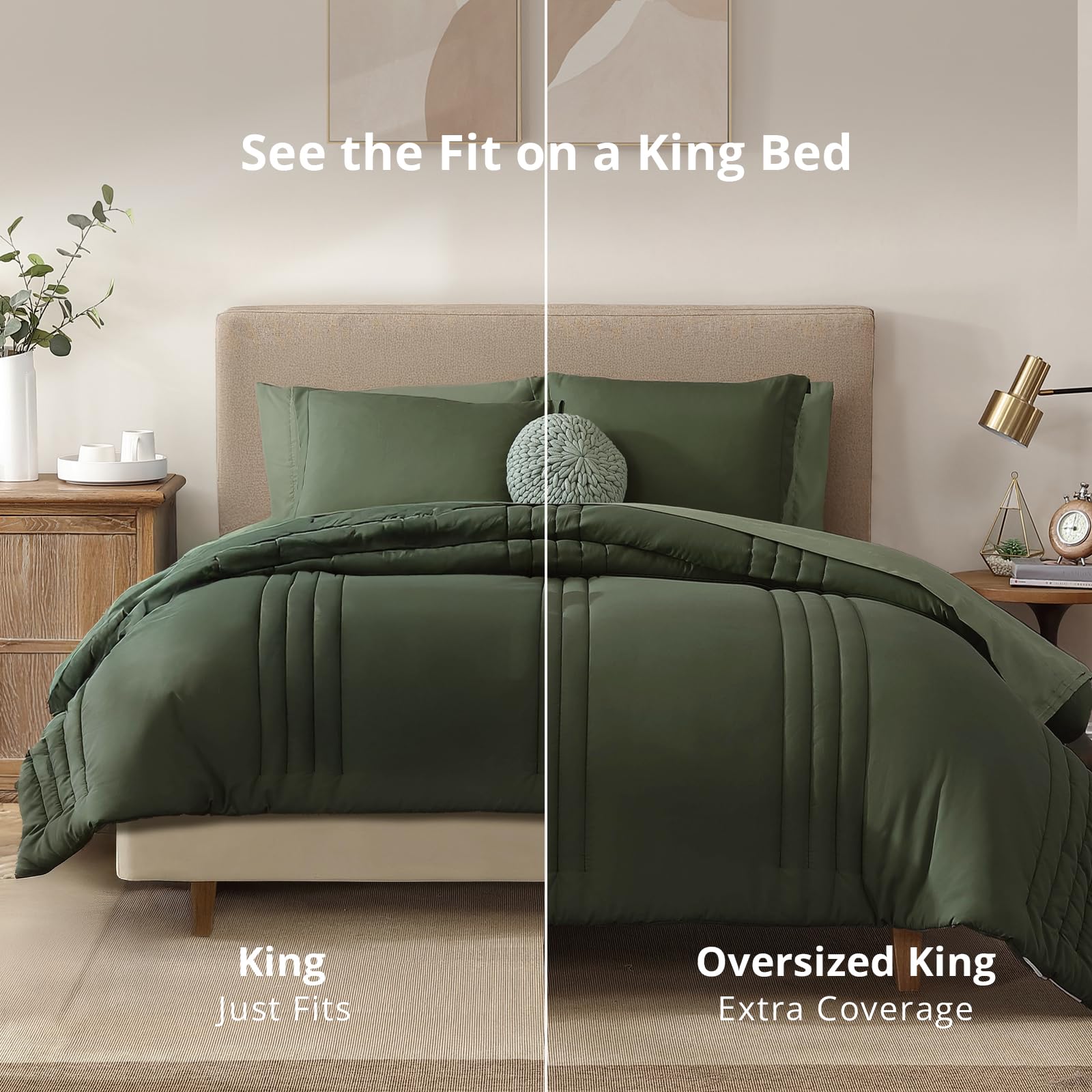 Monbix olive-green bedroom scene showcases versatile styling