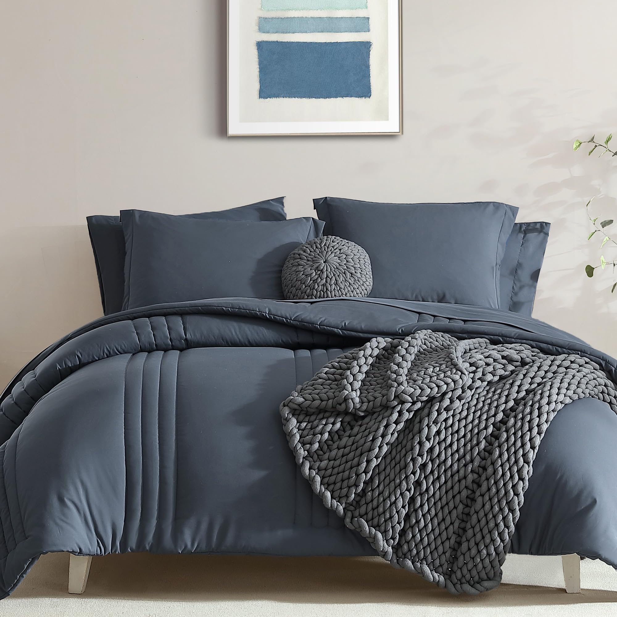 Monbix king-size comforter set packaging image, ideal for gifting and secure delivery.