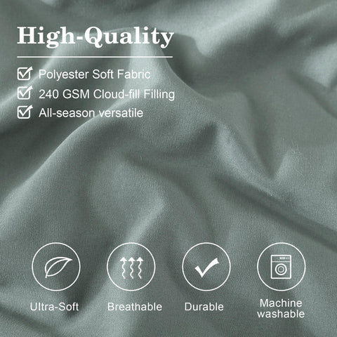 Monbix king-size comforter set sage green bedroom—calming retreat.