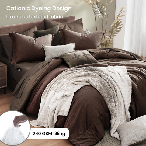 Monbix bedding set vacuum-packaged for compact shipping and storage