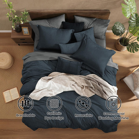 Monbix queen comforter color close-up demonstrates uniform dye for lasting vibrancy.