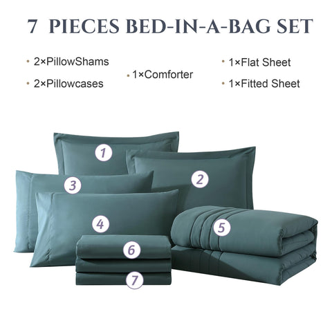 Monbix Queen Comforter Set bed setup suggests simple, cozy organization.