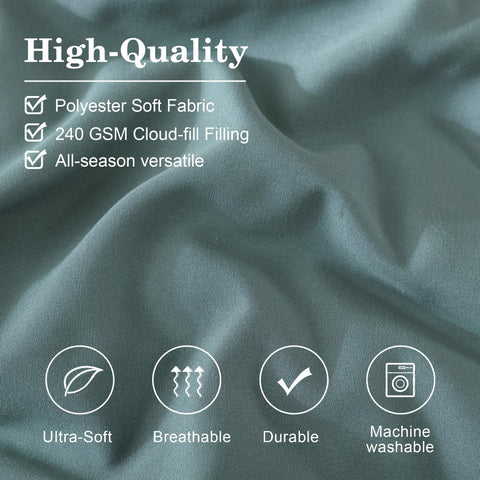 Monbix Queen Comforter Set blue-green color fits modern and coastal decor.