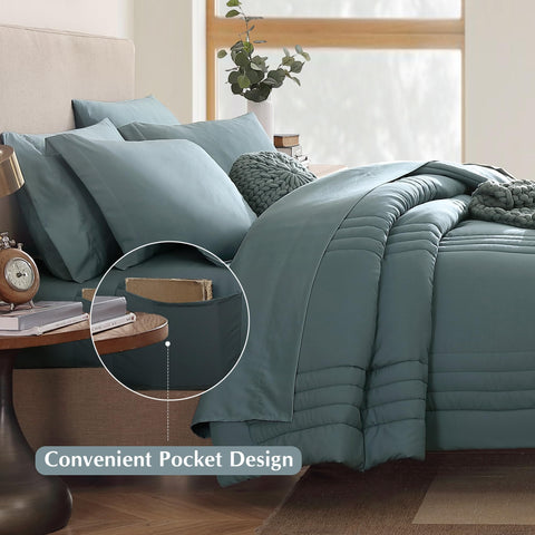 Monbix Queen Comforter Set pillowcases 20in x 30in offer soft touch and nightly comfort.