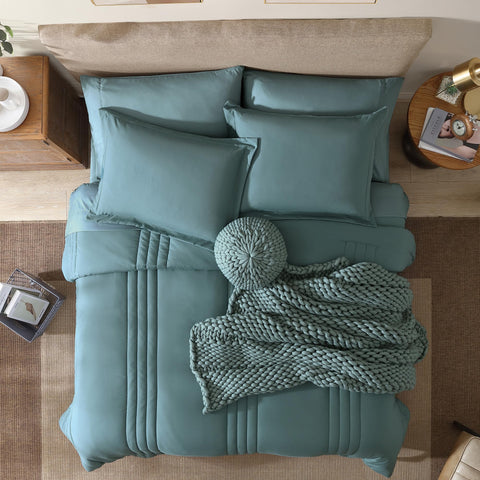 Monbix Queen Comforter Set shams 20in x 26in ready to elevate bed styling.