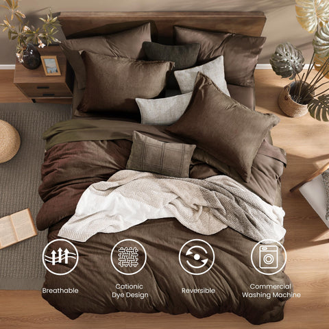 Closeup of Monbix comforter texture highlighting double-brushed polyester feel