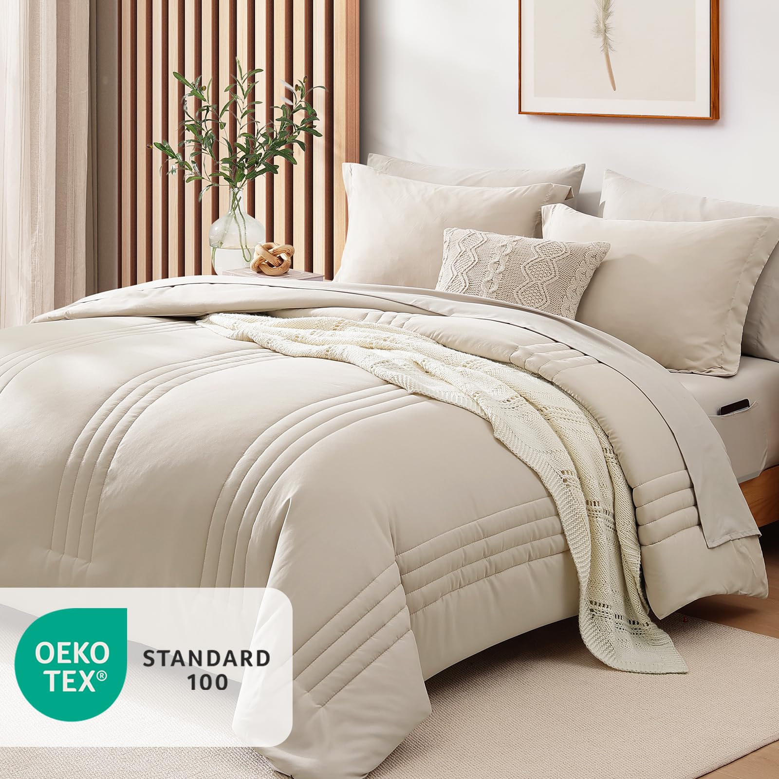 Monbix queen fitted sheet 60x80 with deep pocket for a secure fit