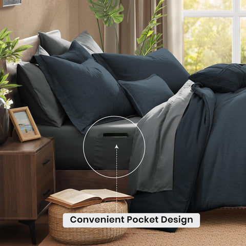 Monbix queen pillowcases and shams arranged for a complete sleep ensemble.