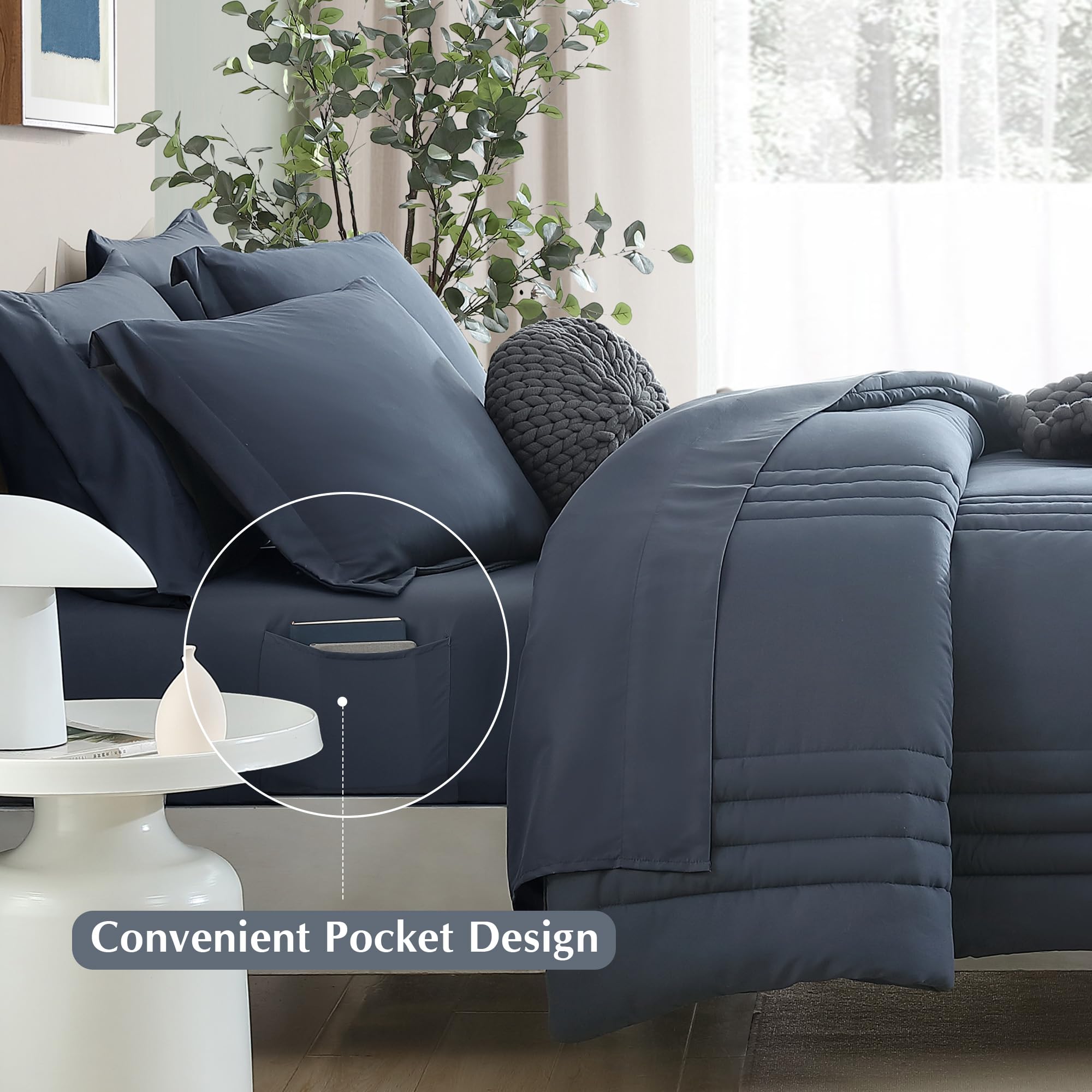 Monbix queen shams add coordinated decor and pillow support.