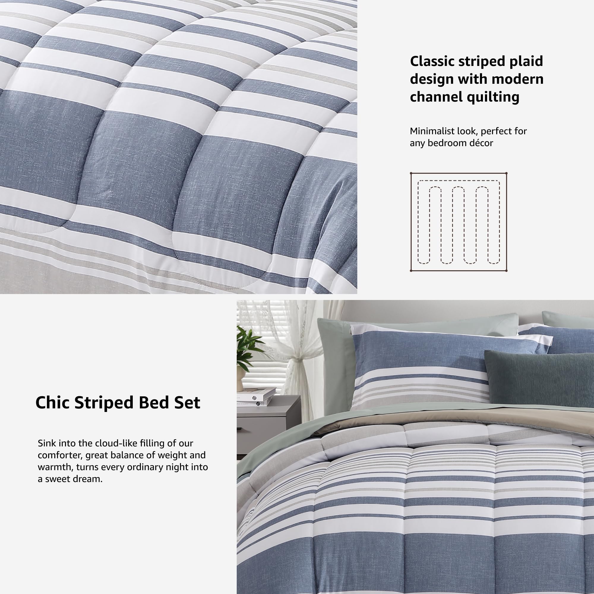 Monbix queen shams and pillowcases 2pc showcase coordinated accessories