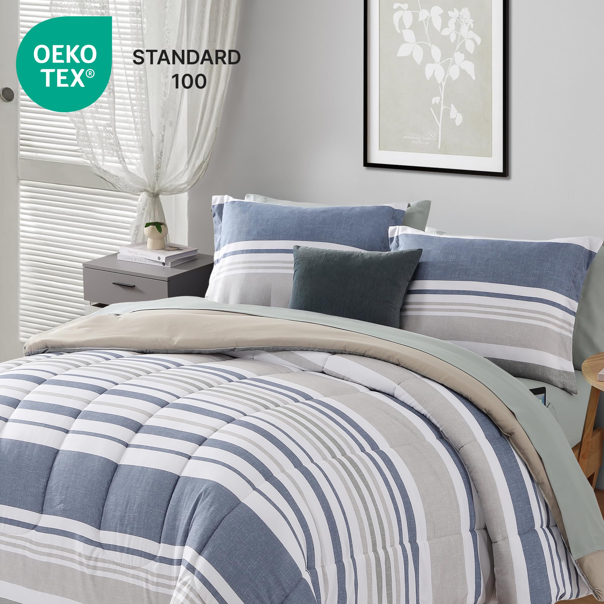 Monbix queen sheets flat sheet pattern shows clean, coordinated styling