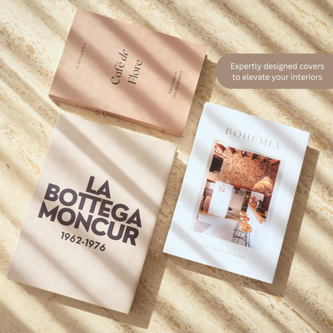 Moncur Home faux books staged for home interiors and photo-ready setups.