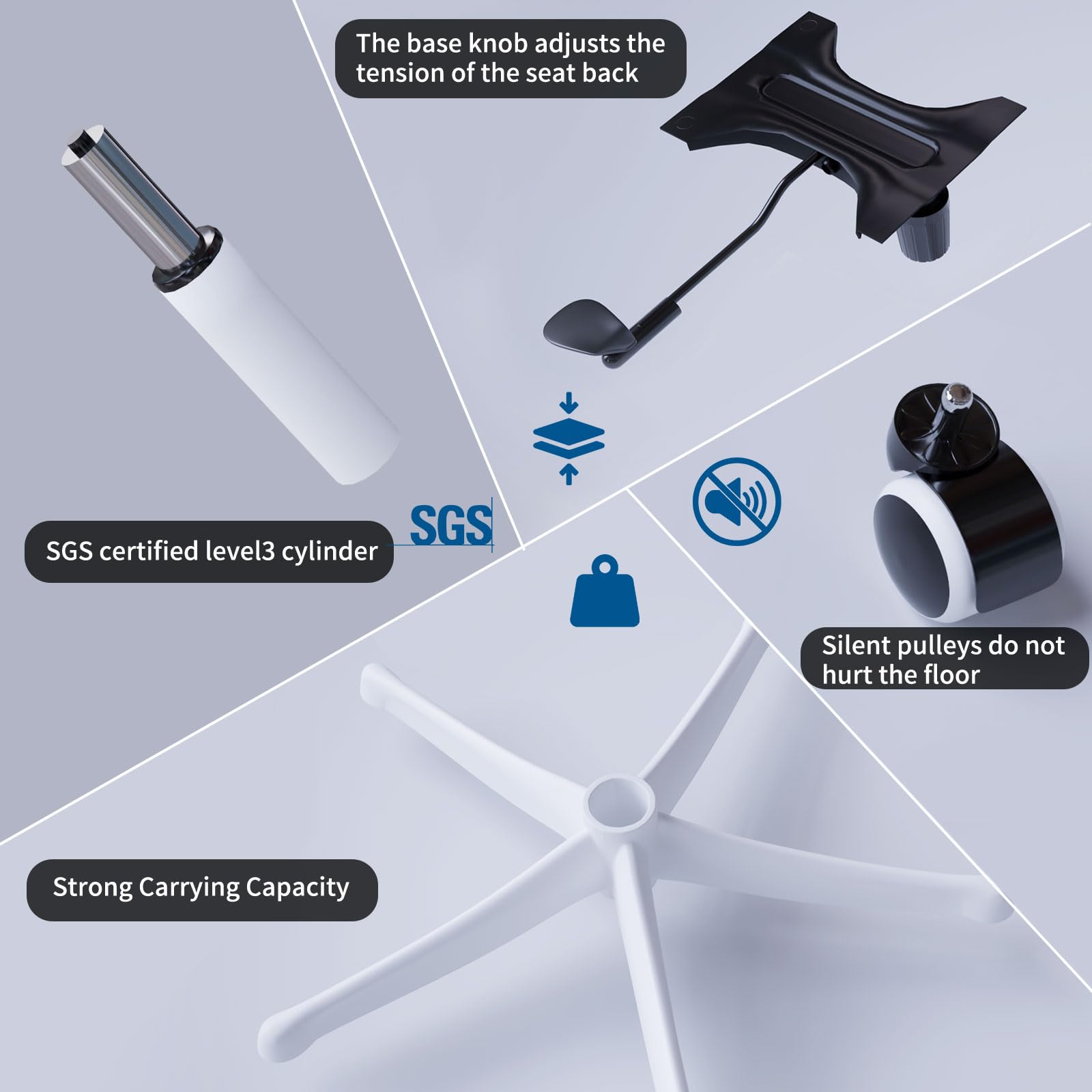 Monhey mute wheels provide quiet movement across floors.