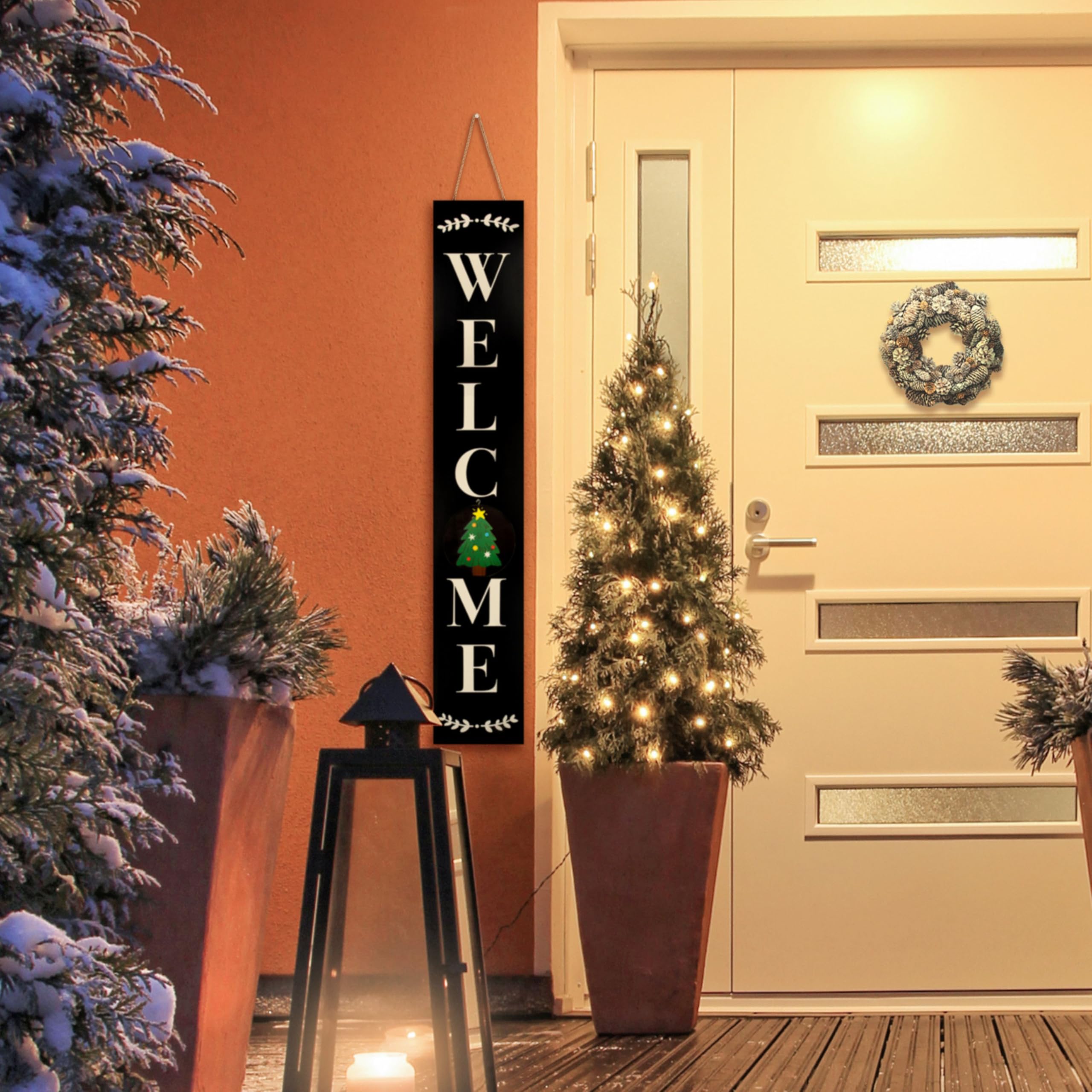 MONJITA porch sign can hang or lean for flexible porch placement.