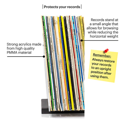 MÖNKE rack holds 60–70 LPs, ideal for expanding album collections.