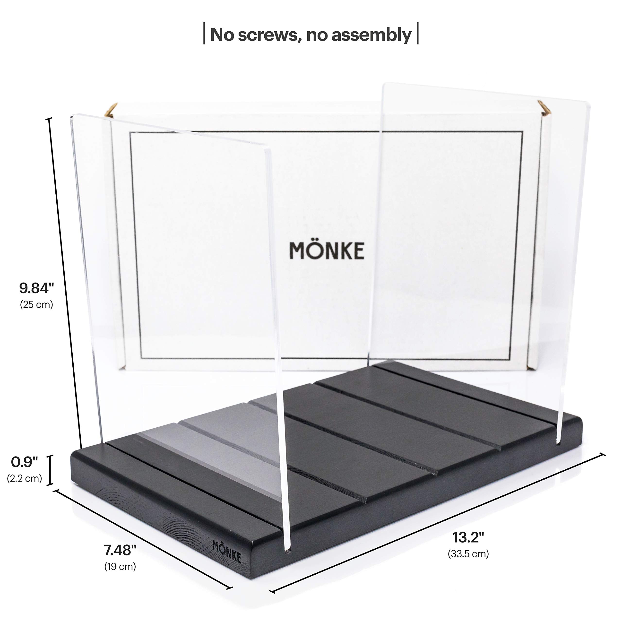 MÖNKE rack’s sleek black finish complements any record player setup.