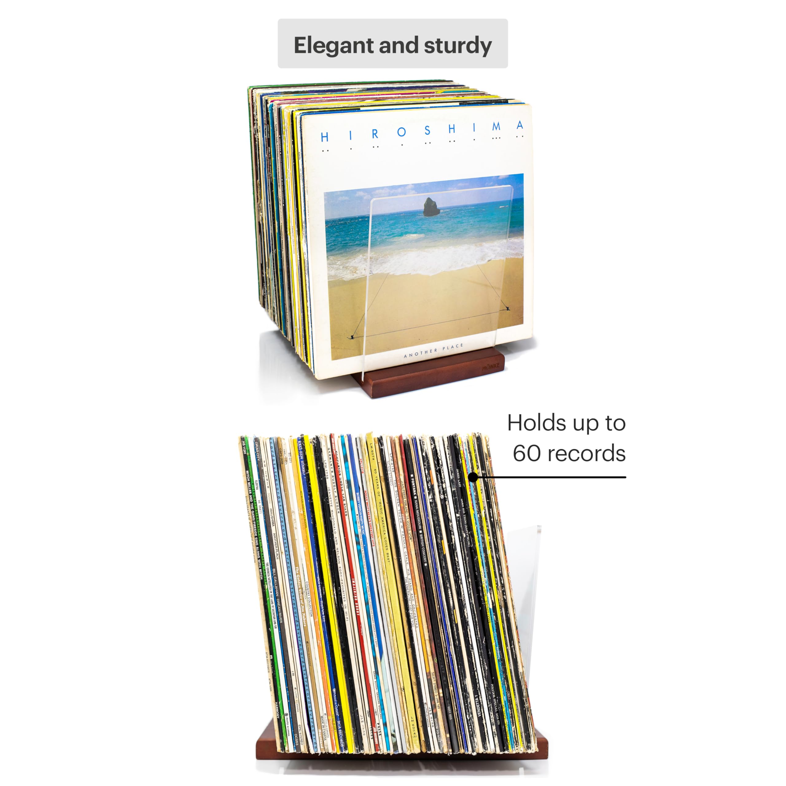 MÖNKE storage holds 60 to 70 LPs for a curated collection.