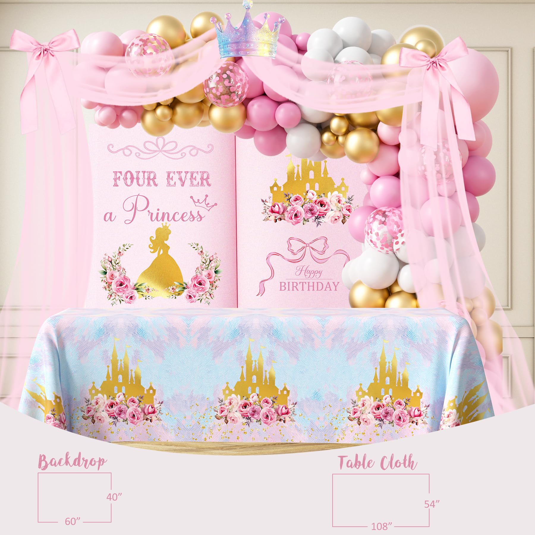 Monnberry castle foil balloon elevates centerpieces with magical fairy-tale charm