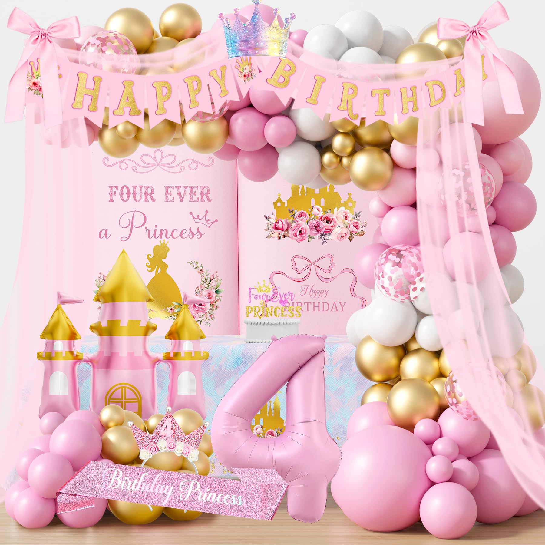Monnberry four-ever-a-princess backdrop adds dreamy depth to birthday photos