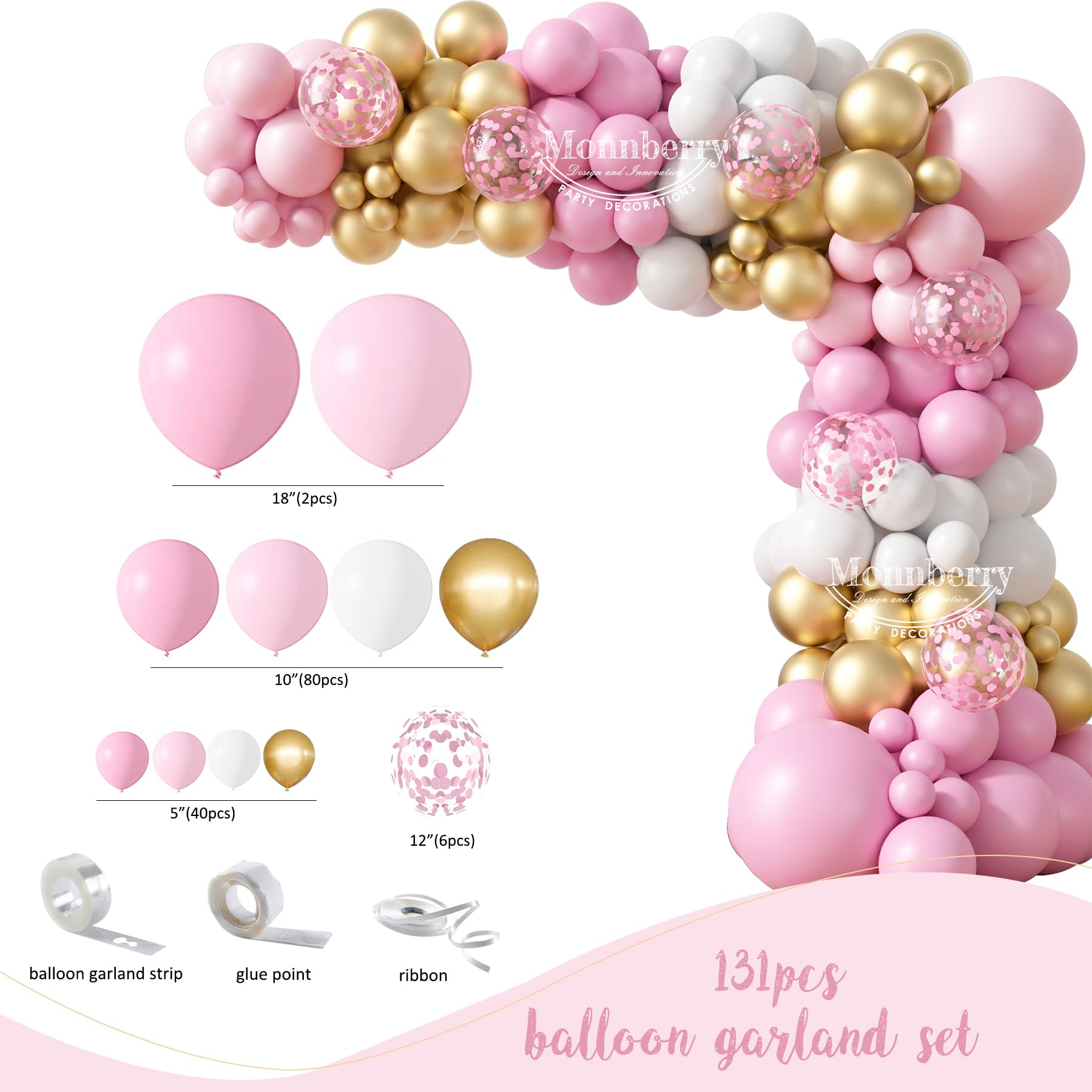 Monnberry princess-balloon-arch-131-pieces inspires stunning, quick garland builds