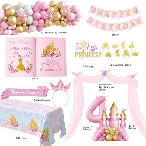 Monnberry princess banner and sash create a polished, cohesive party look