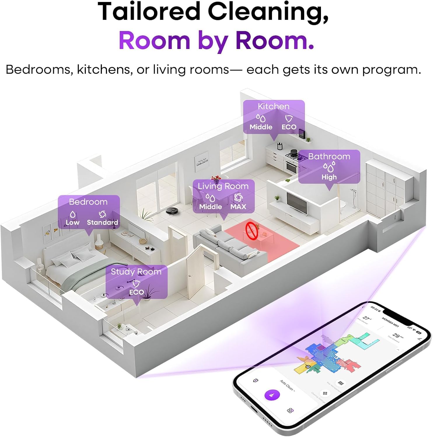 MONSGA auto-recharge and resume cleaning for uninterrupted cycles