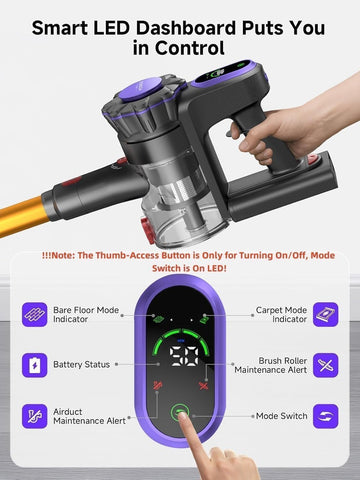 MONSGA MV3 0-7l dust cup captures dust efficiently for long cleans