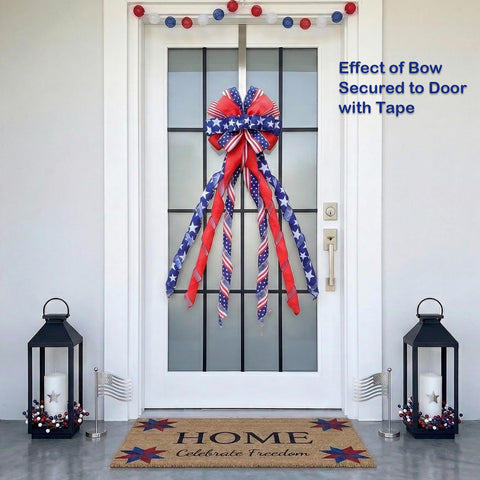 Montekin patriotic tree topper bow 53in Fourth of July decor focal point
