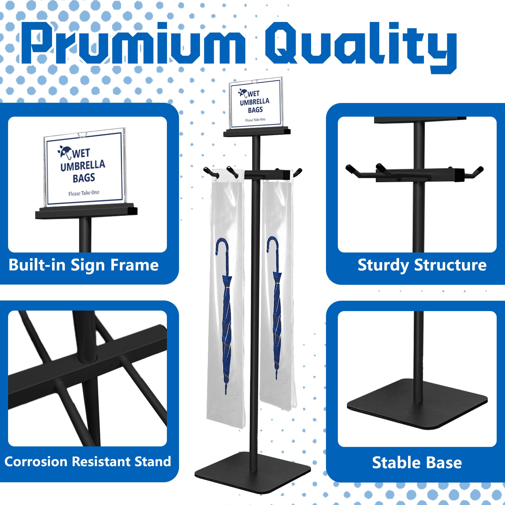 Montex umbrella bag stand double-sided design supports high-traffic entrances efficiently.