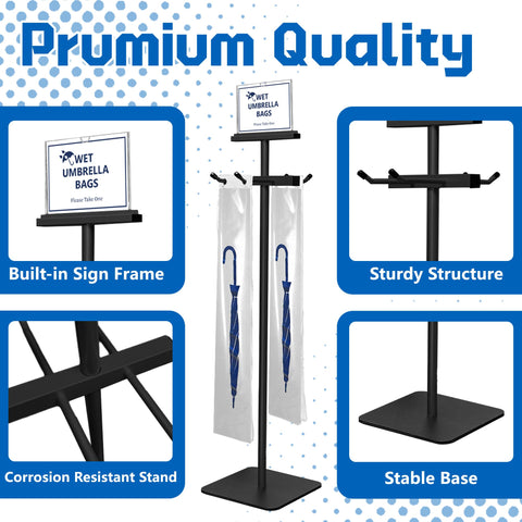Montex umbrella bag stand double-sided design supports high-traffic entrances efficiently.