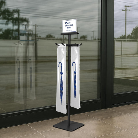 Montex rust-resistant metal umbrella bag stand built for long-term indoor use.