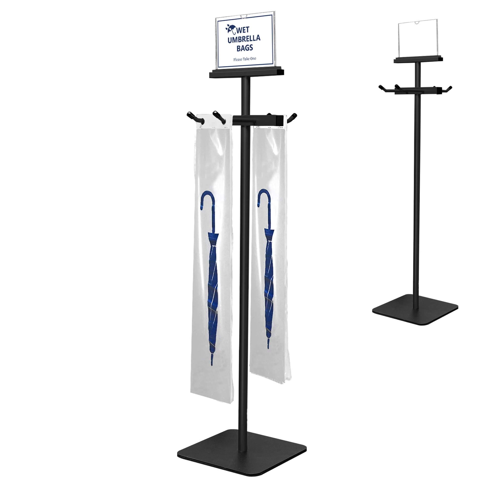 Montex wet umbrella bag stand front view shows durable, rust-resistant metal for dry entryways.