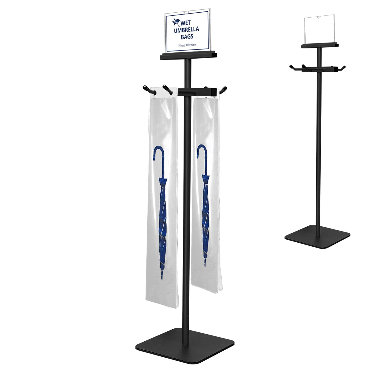 Montex wet umbrella bag stand front view shows durable, rust-resistant metal for dry entryways.