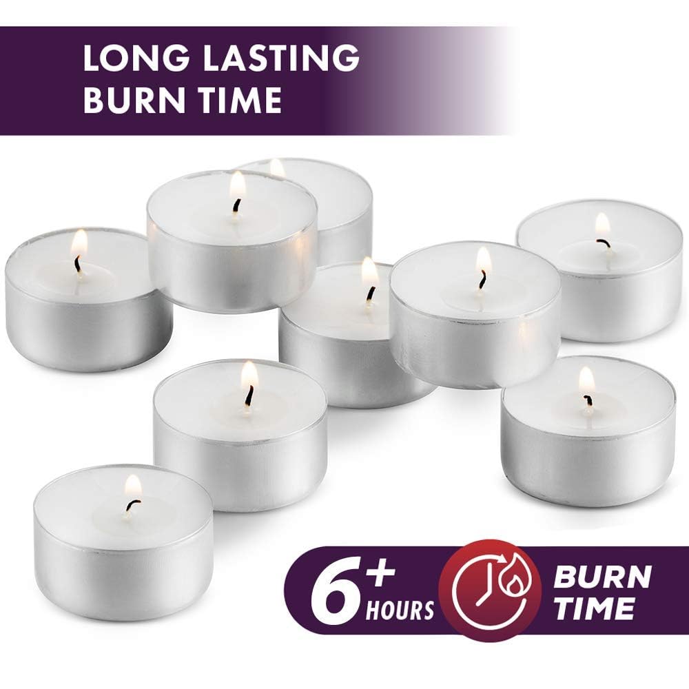 MontoPack European wax tealights deliver steady, bright flame
