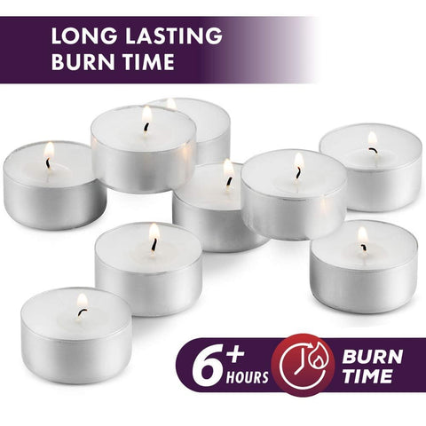 MontoPack European wax tealights deliver steady, bright flame