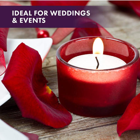 MontoPack tea lights burn up to four hours for steady lighting.