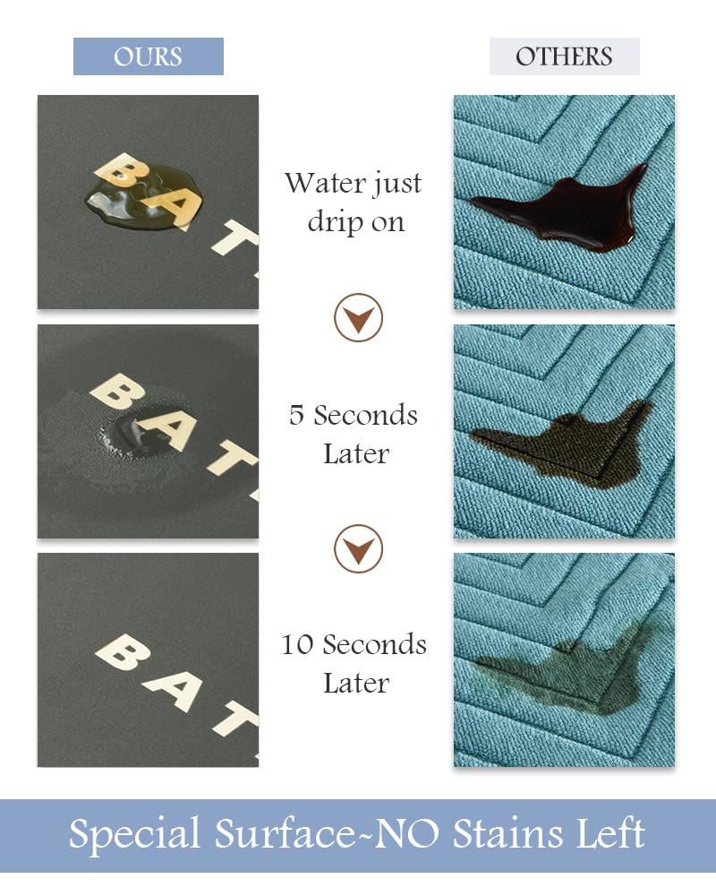 MontVoo bath mat diatomaceous-earth surface showcases quick-dry, highly absorbent texture.
