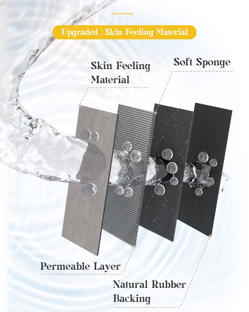 MontVoo durable faux suede bath mat resists shedding and fading