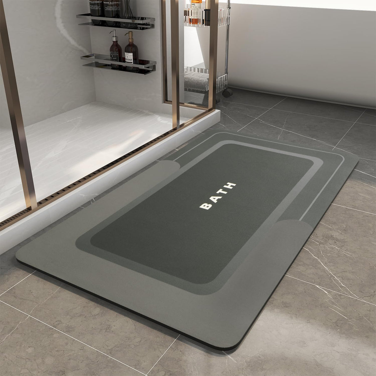 MontVoo bath mat non-slip design provides stable footing on wet bathroom floors.