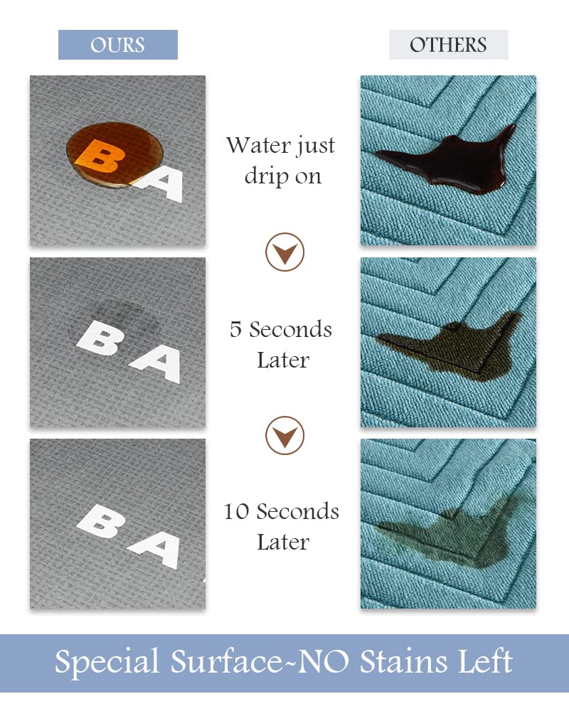 MontVoo non-slip grey bath mat provides sturdy grip on wet bathroom floors