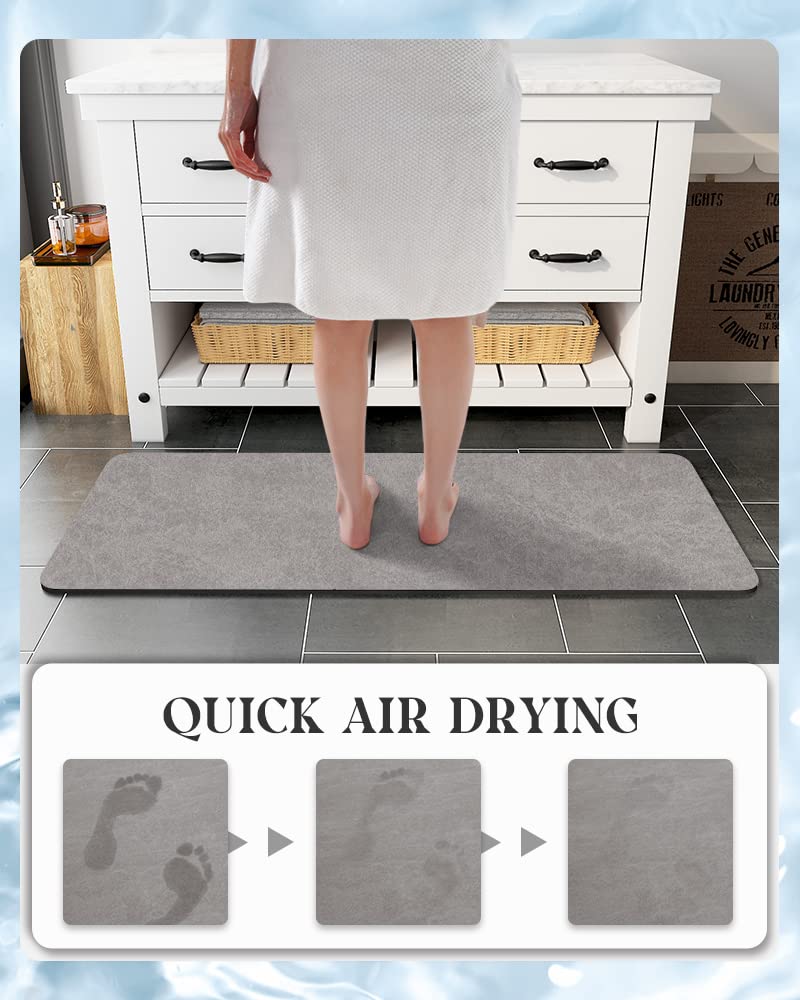 MontVoo bath mat with rubber backing prevents skidding on wet floors