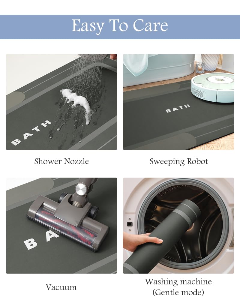 MontVoo bath mat quick-dry pores accelerate evaporation for instant readiness.