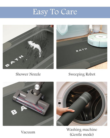 MontVoo bath mat quick-dry pores accelerate evaporation for instant readiness.