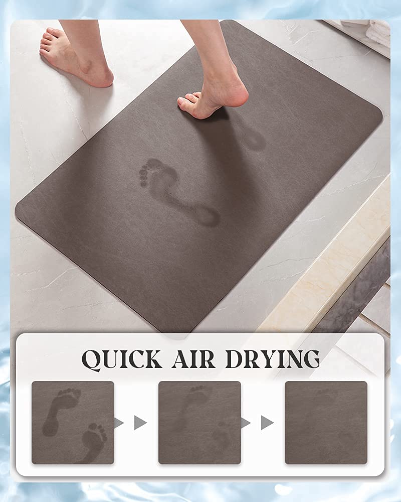 MontVoo mat features rubber backing for anti-slip grip on wet bathroom floors