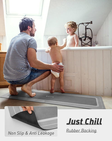 MontVoo under-door-friendly grey mat fits stylishly across entryways