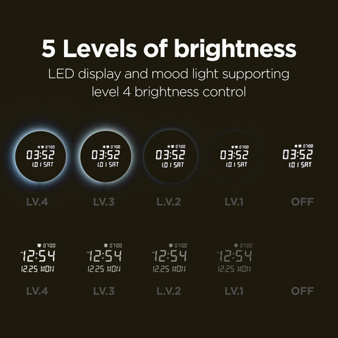 mooas Full Moon LED wall clock calendar display keeps track of date