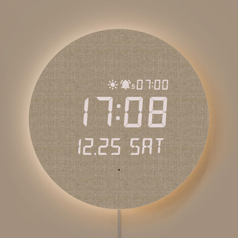 mooas Full Moon LED wall clock front view for a modern living room centerpiece
